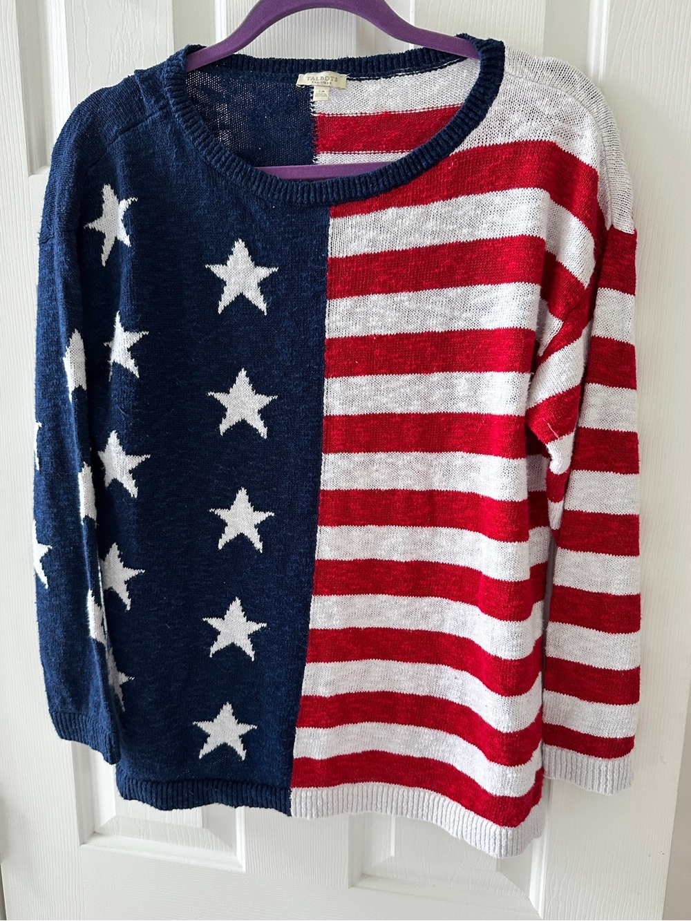 Women's Flag-Pattern Sweater - Red, White & Navy by Talbots